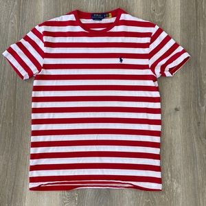 Polo Ralph Lauren red and white striped Tshirt size XS